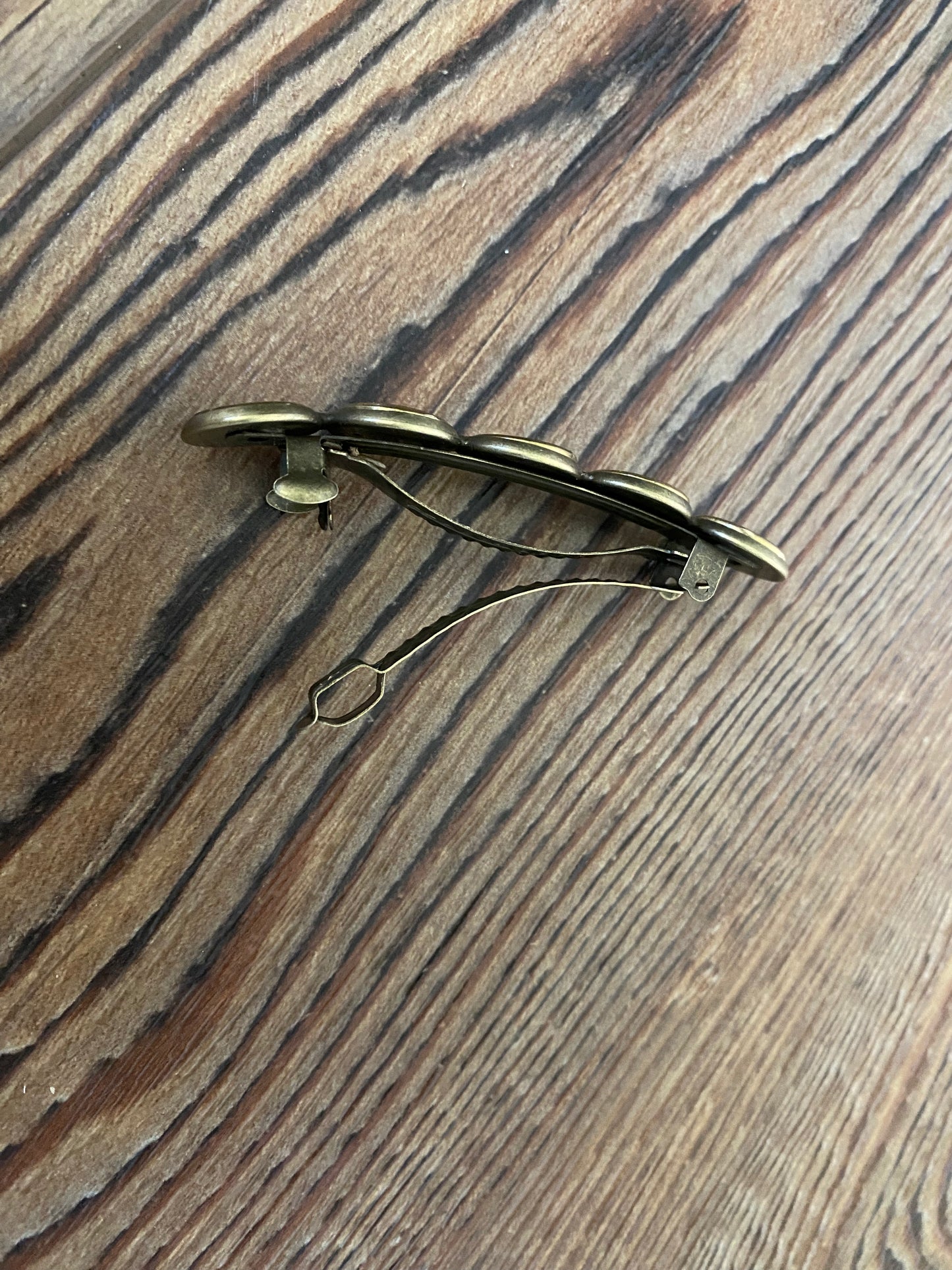 Brass Hair Barrette with bling (small)
