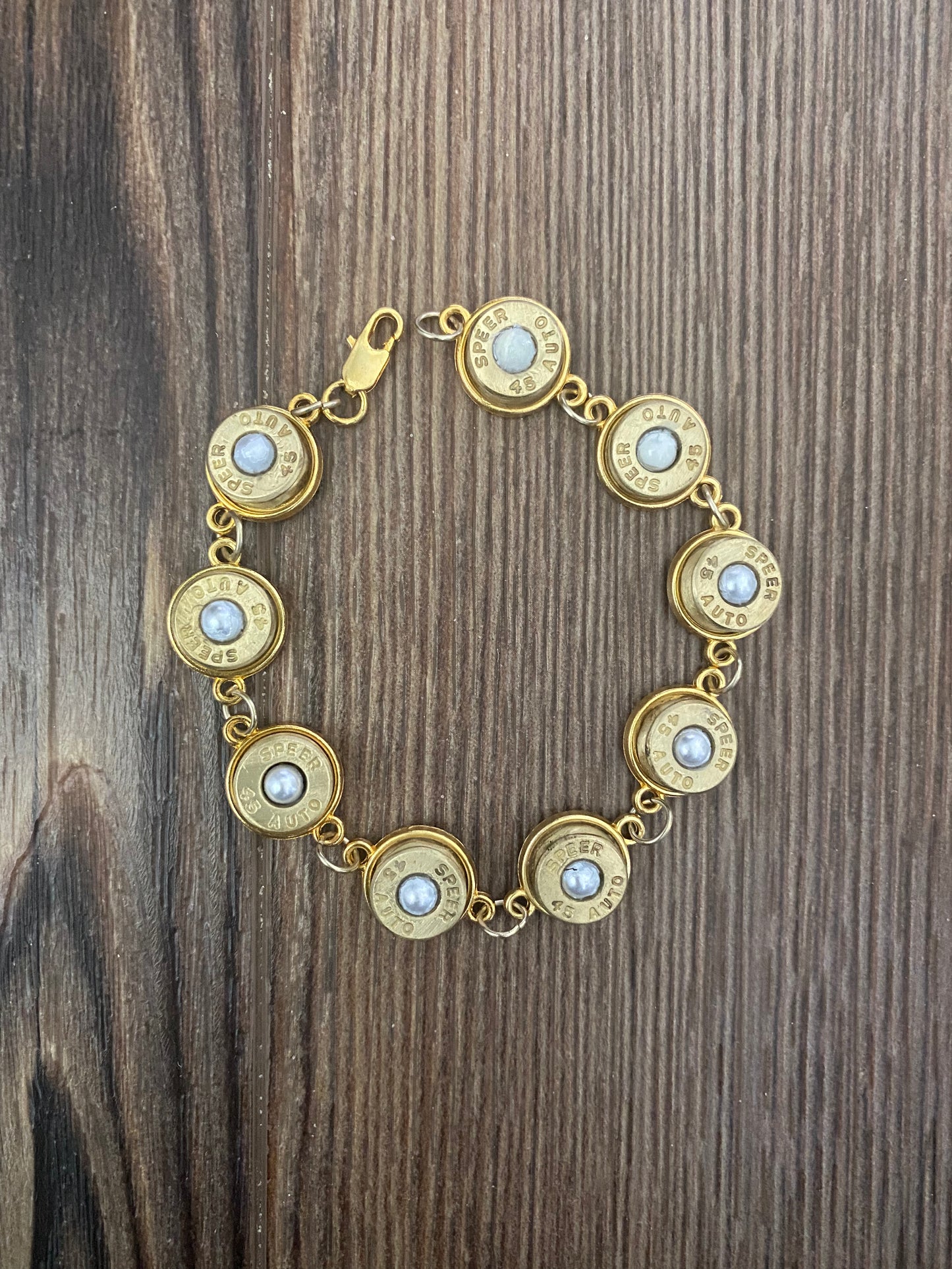 Gold .45 with Pearls Bracelet
