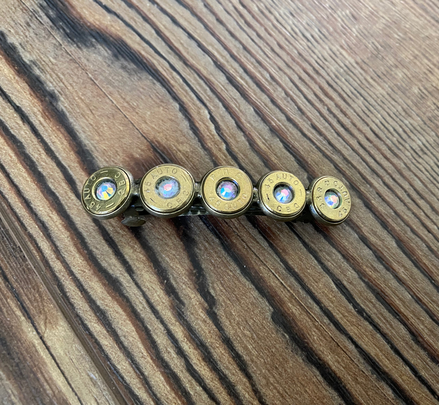 Brass Hair Barrette with bling (small)