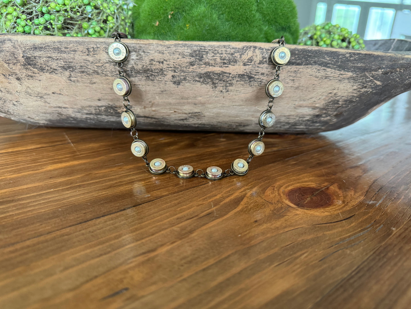 Brass Pearl Necklace