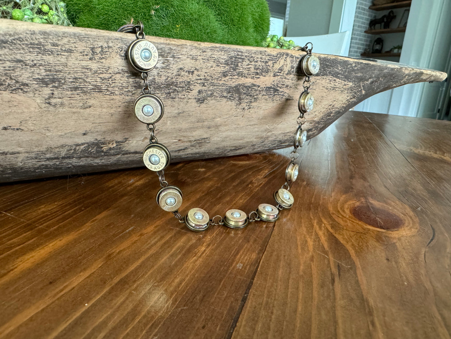 Brass Pearl Necklace